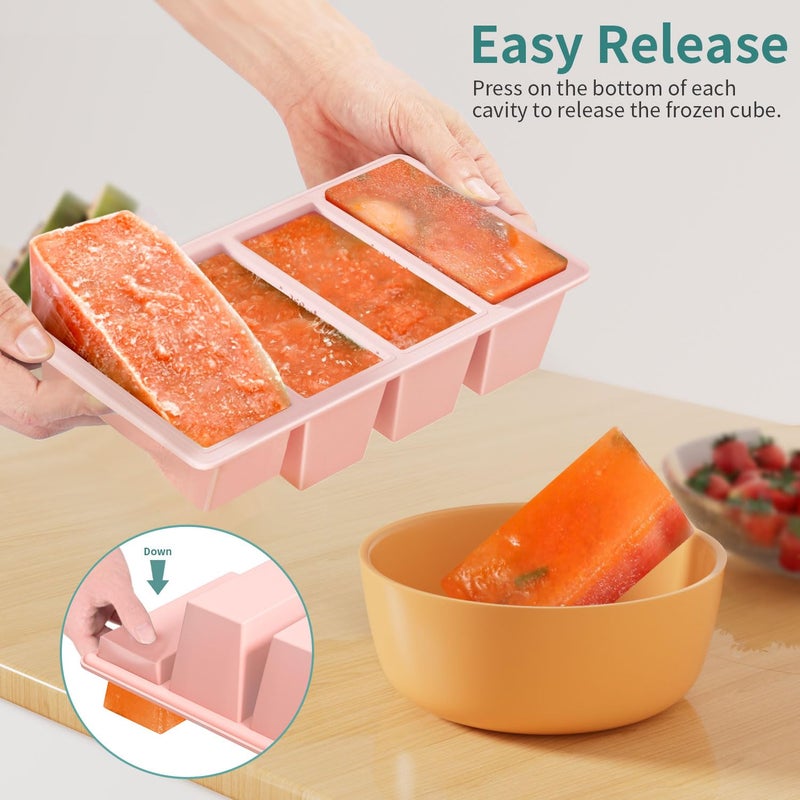 GGOW Silicone Freezer Tray for Sauce Cube: GGOW Silicone Freezing Tray for Broth Soup Storage - Freeze 250mL 125mL Souped Portion - Image 2